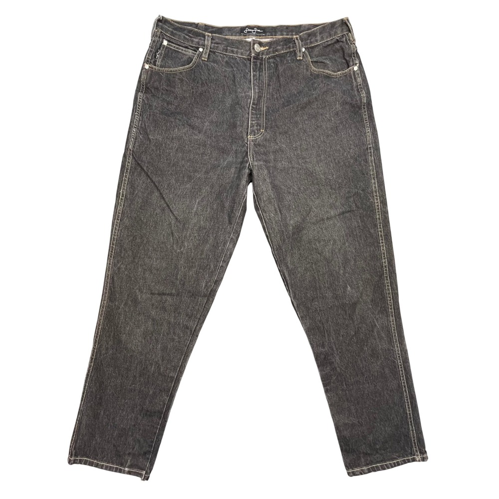 Sean John Black Faded Baggy Straight Leg Denim Jeans Mens 40x32